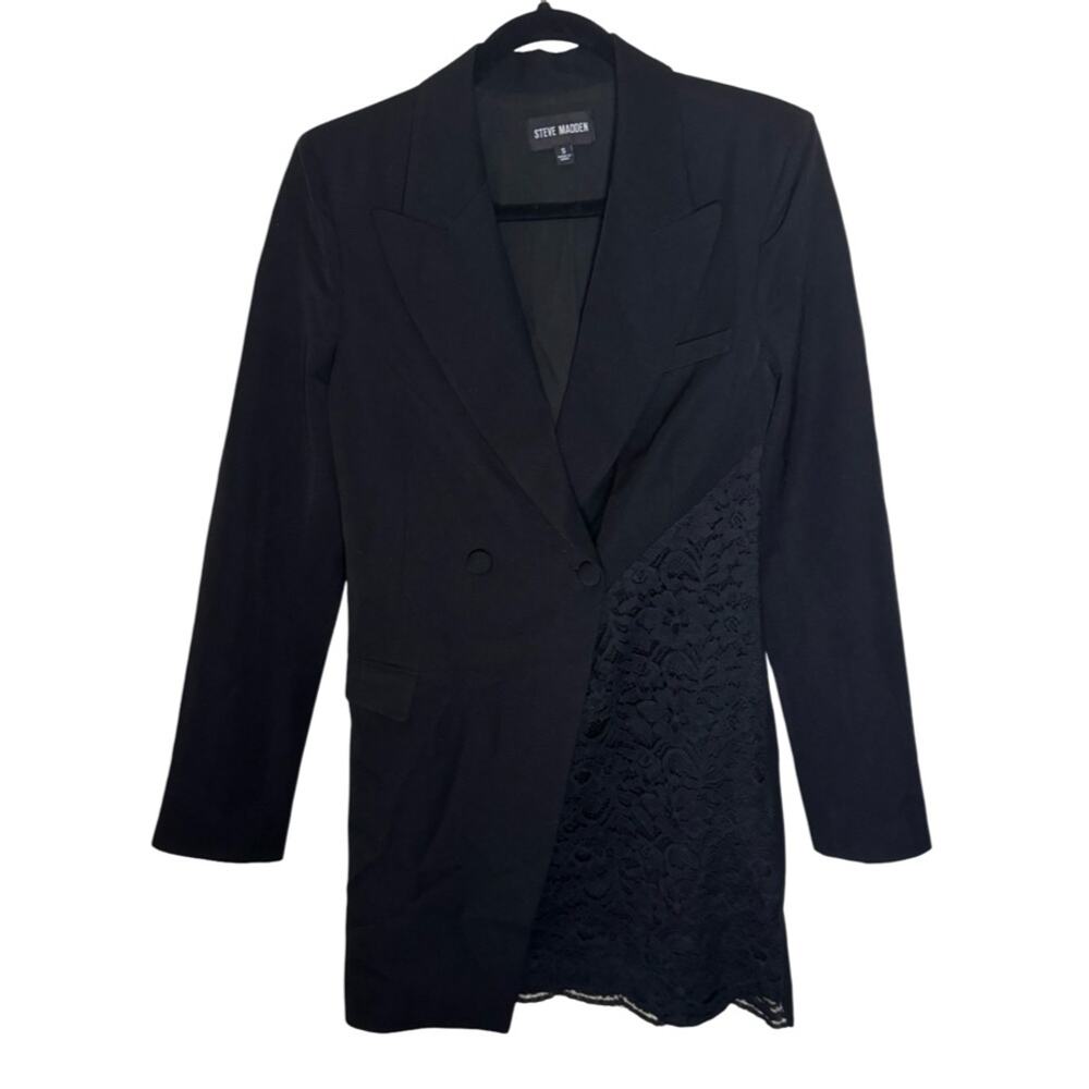 Steve Madden Lace Blazer Mini Dress - Black S